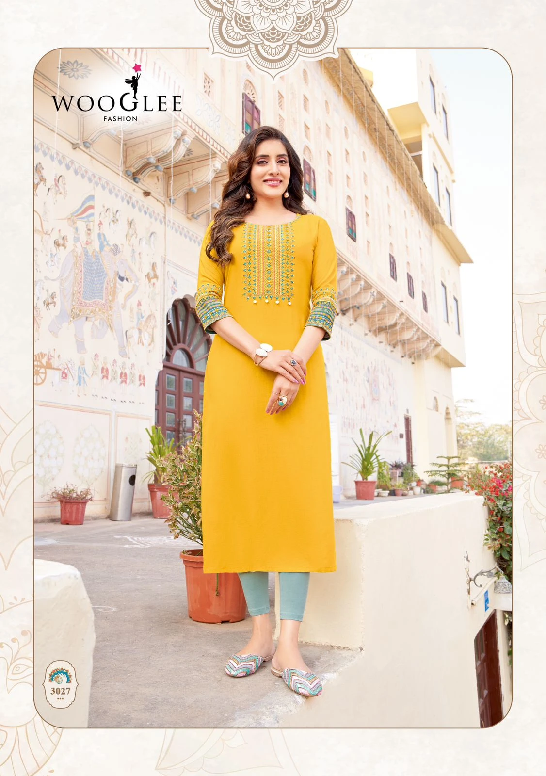 Wooglee Salonee Vol 6 Heavy Rayon Wholesale Fancy Kurtis Catalog — Wholesale Kurtis, Wooglee wholesale from Surat - Gallery Image 2